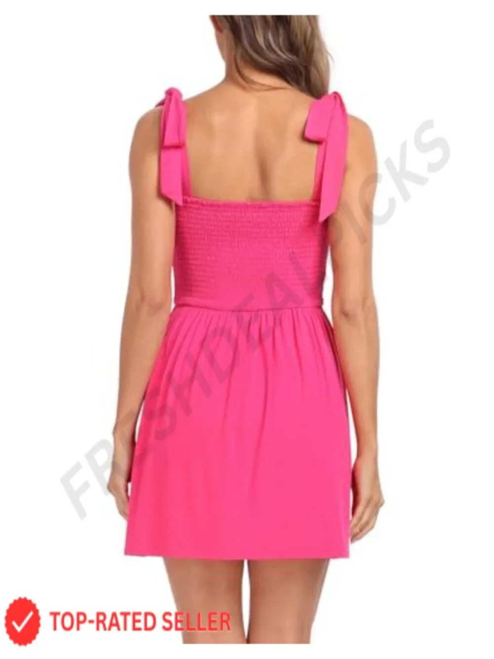 Smocked Romper Dress with Built-in Shorts, Adjustable Straps, Rayon Blend